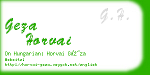 geza horvai business card